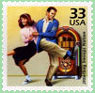 stamp honoring the jitterbugging '50's