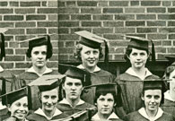 center section of enlarged photo, January, 1933 grads