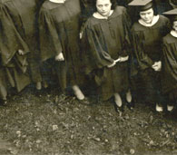 enlarged left side of June, 1943 grad photo