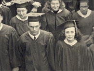 enlarged left side of June, 1947 grad photo