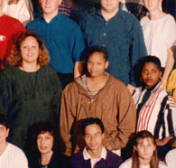 enlarged center section of 1996 grad photo