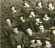 enlarged left side of June, 1943 grad photo