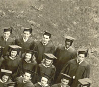 enlarged right side of June, 1943 grad photo