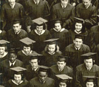 enlarged right side of June, 1943 grad photo