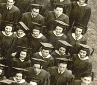 enlarged right side of June, 1943 grad photo