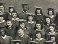 enlarged left side of June, 1947 grad photo