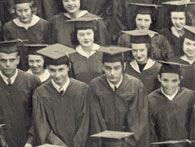 enlarged left side of June, 1947 grad photo