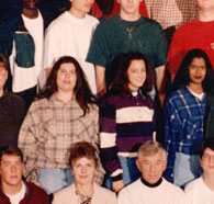 enlarged center section of 1996 grad photo