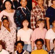 enlarged left side of 1996 grad photo